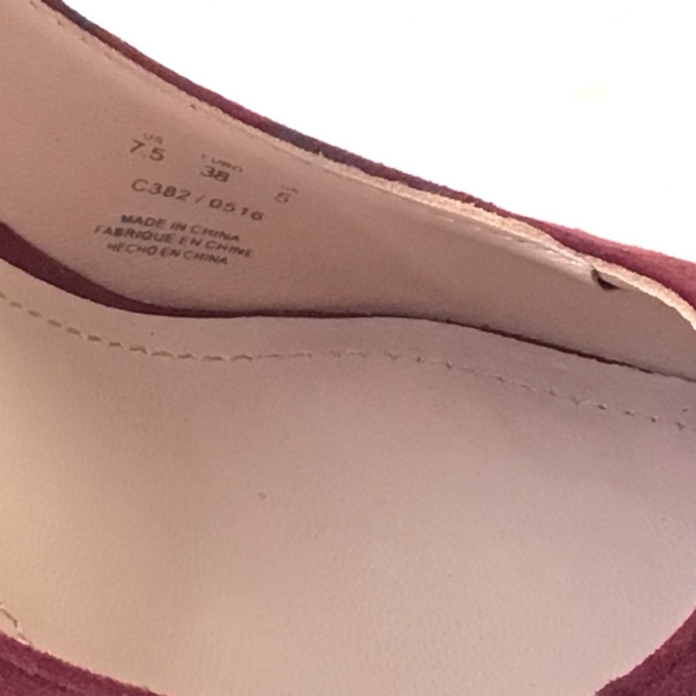 Pour La Victoire Suede Leather Celina Pumps Heels in Deep Cherry Size 7 1/2 - Picture 13 of 16